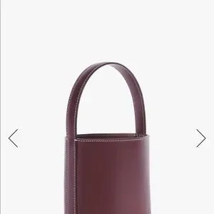 Bissett Leather Bucket Staud Bissett Cognac Bordeaux Bissett Bag